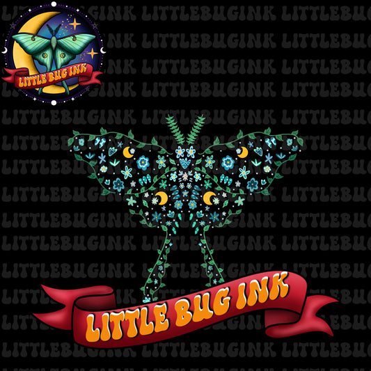 Floral luna moth PNG