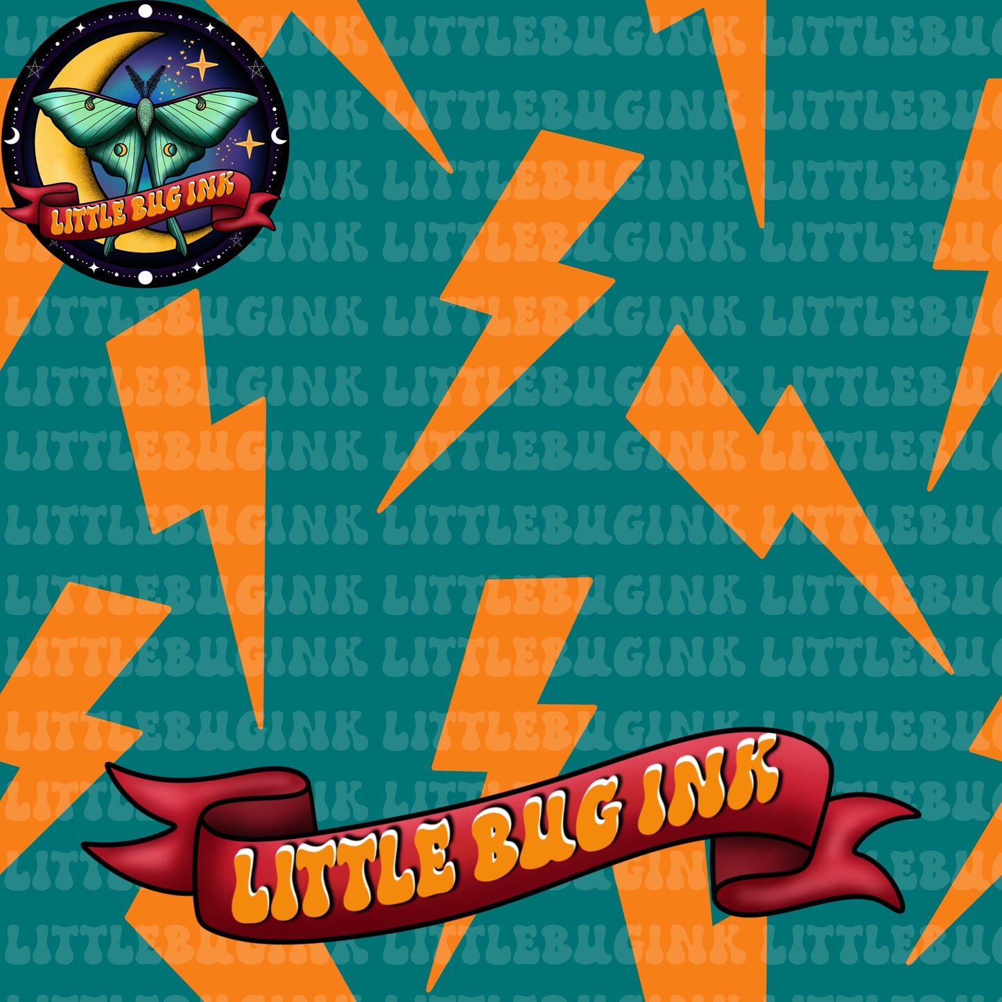 Teal and yellow bolts