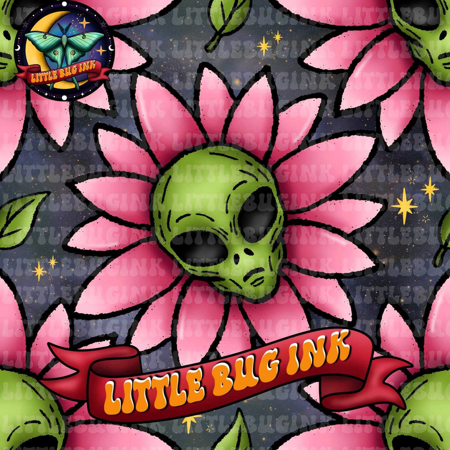 Alien flower exclusive colourways seamless