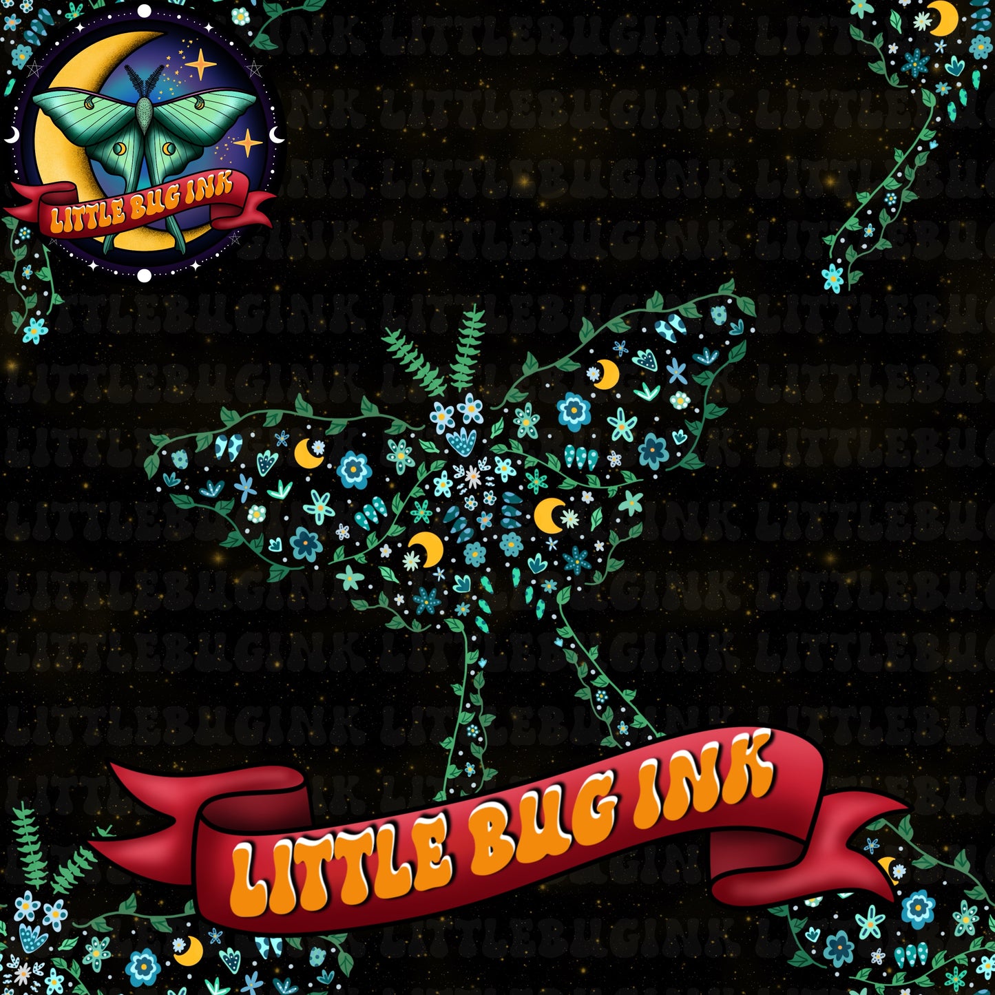 Floral moth exclusive colourways