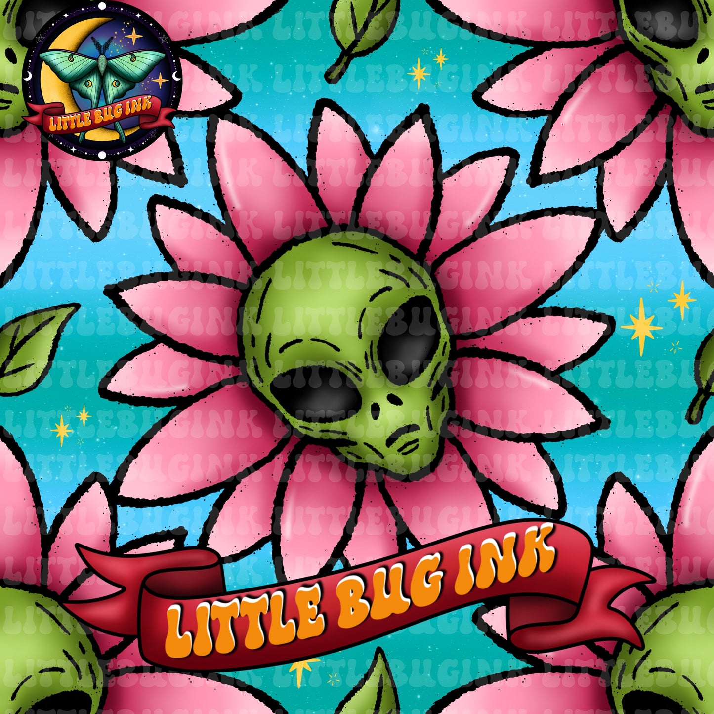 Alien flower exclusive colourways seamless
