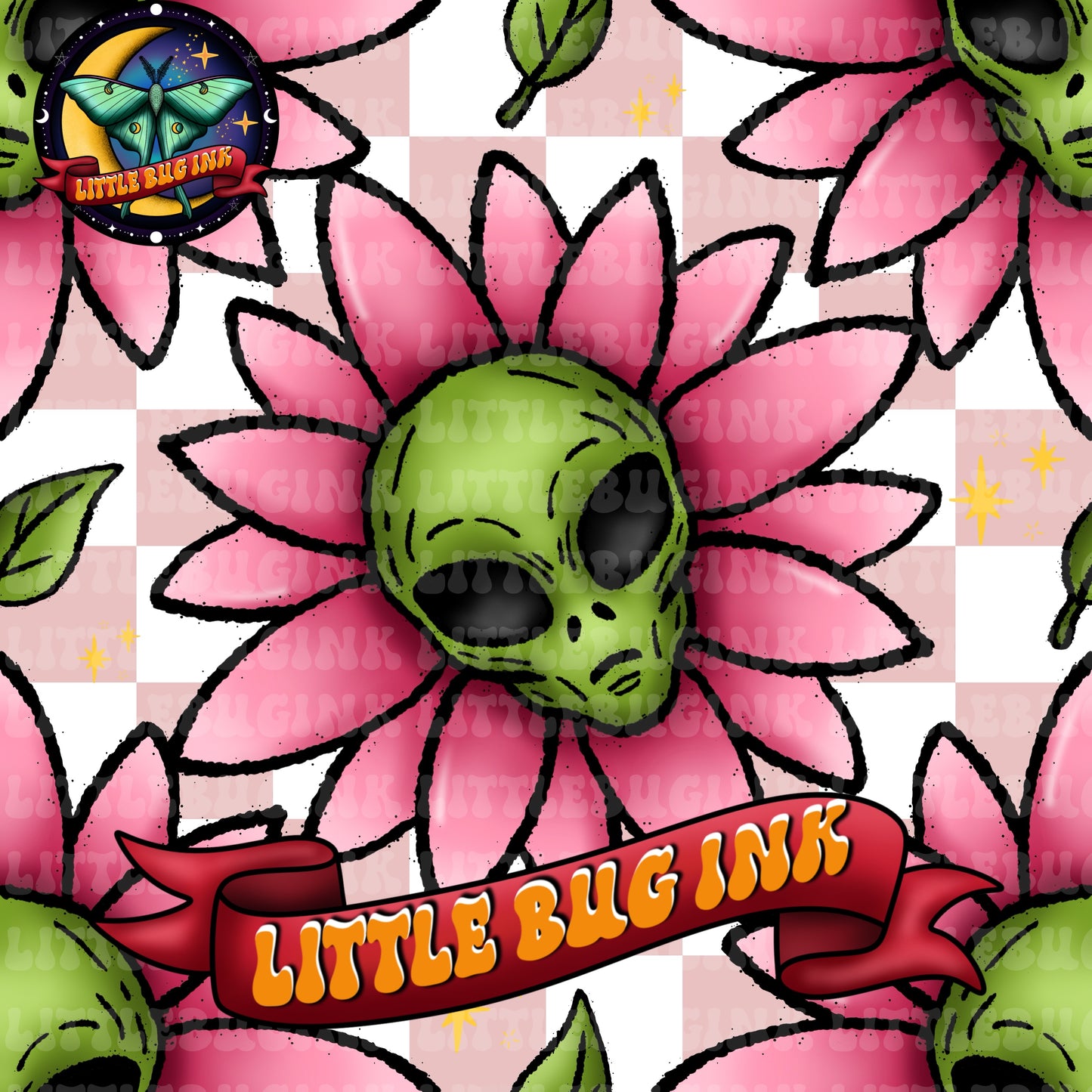Alien flower exclusive colourways seamless
