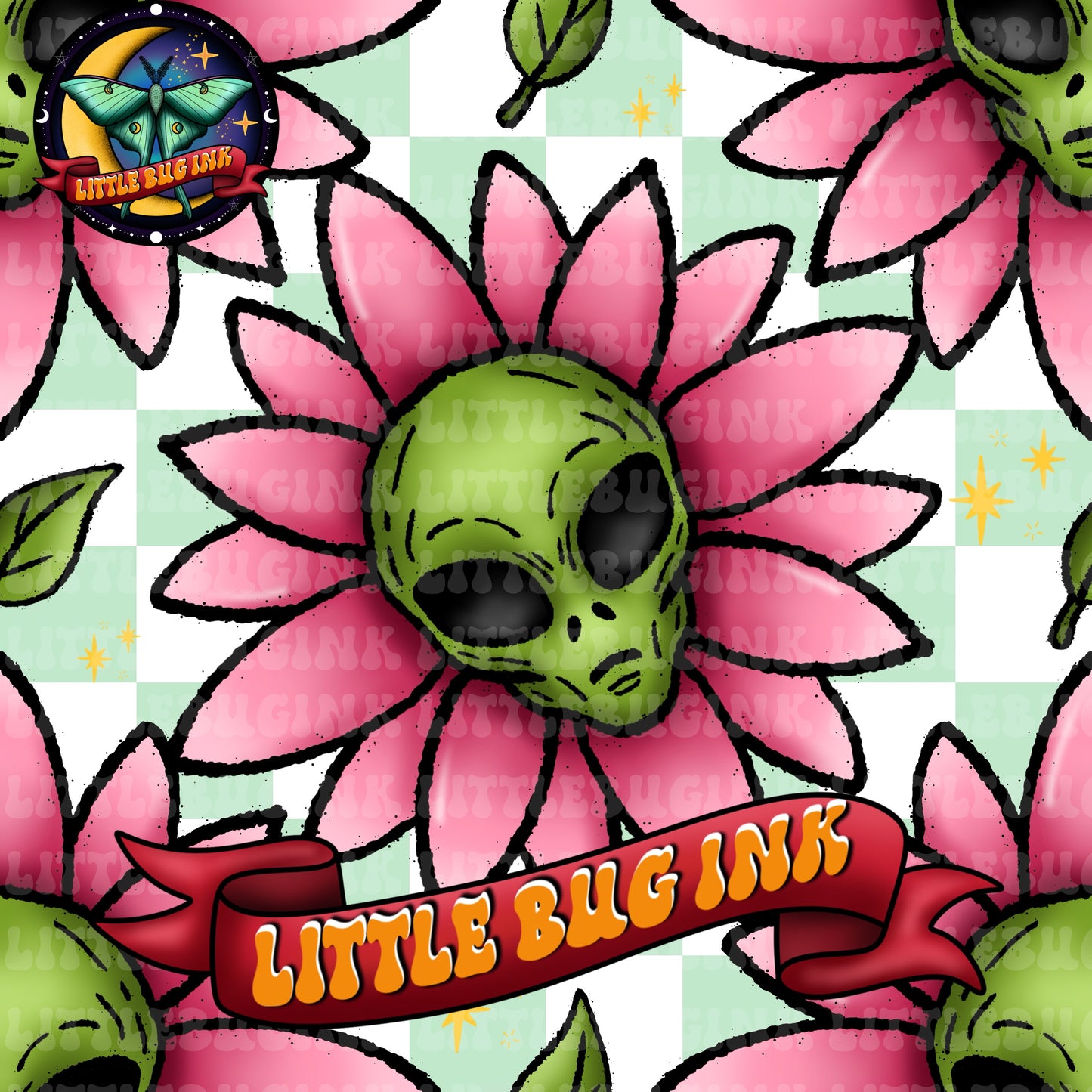 Alien flower exclusive colourways seamless