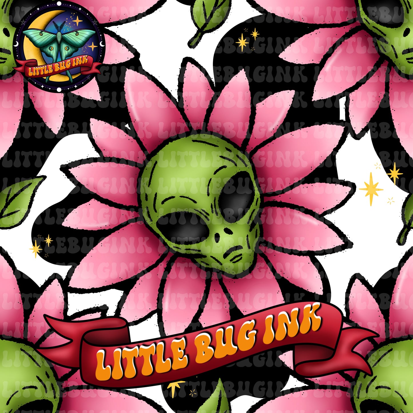 Alien flower exclusive colourways seamless