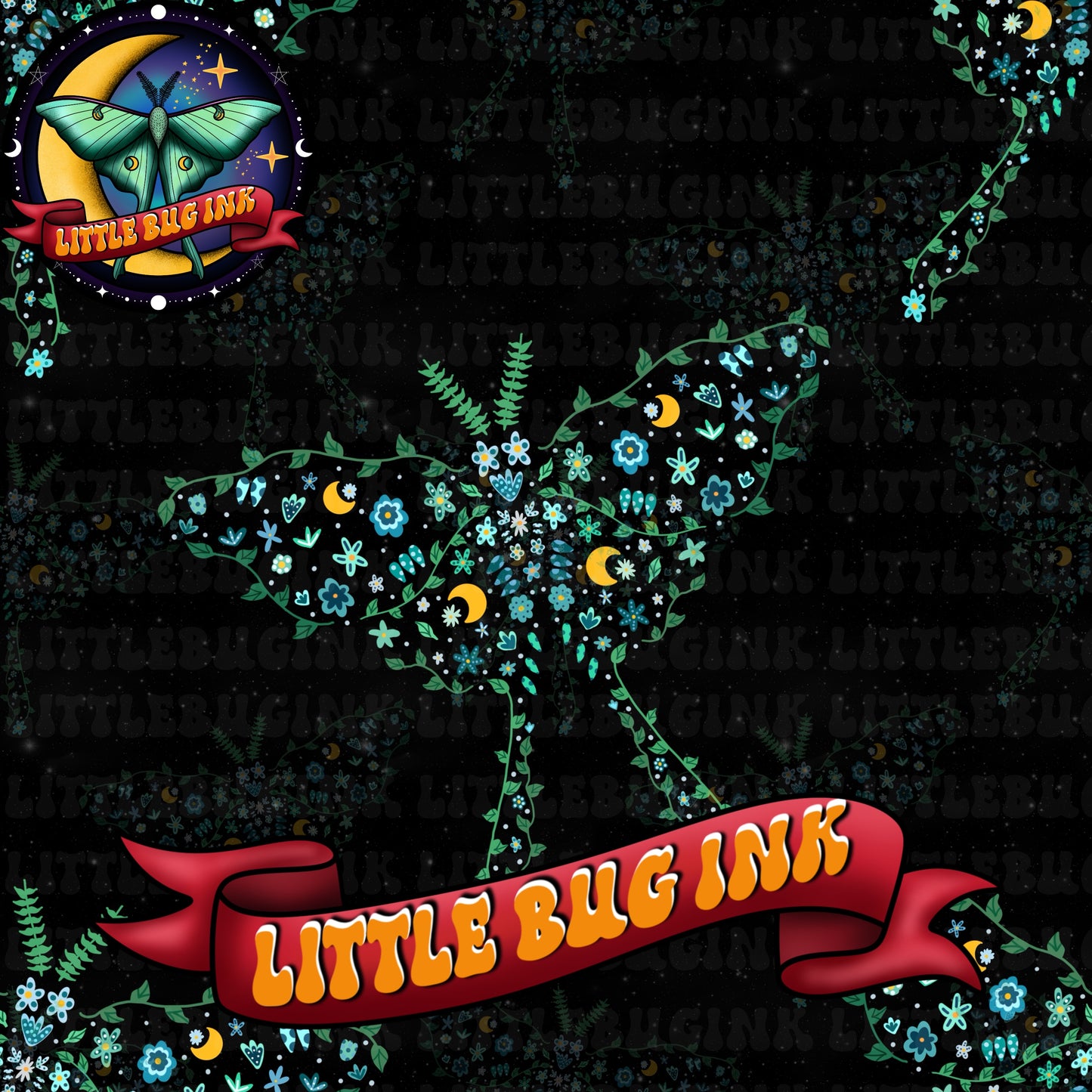 Floral moth exclusive colourways