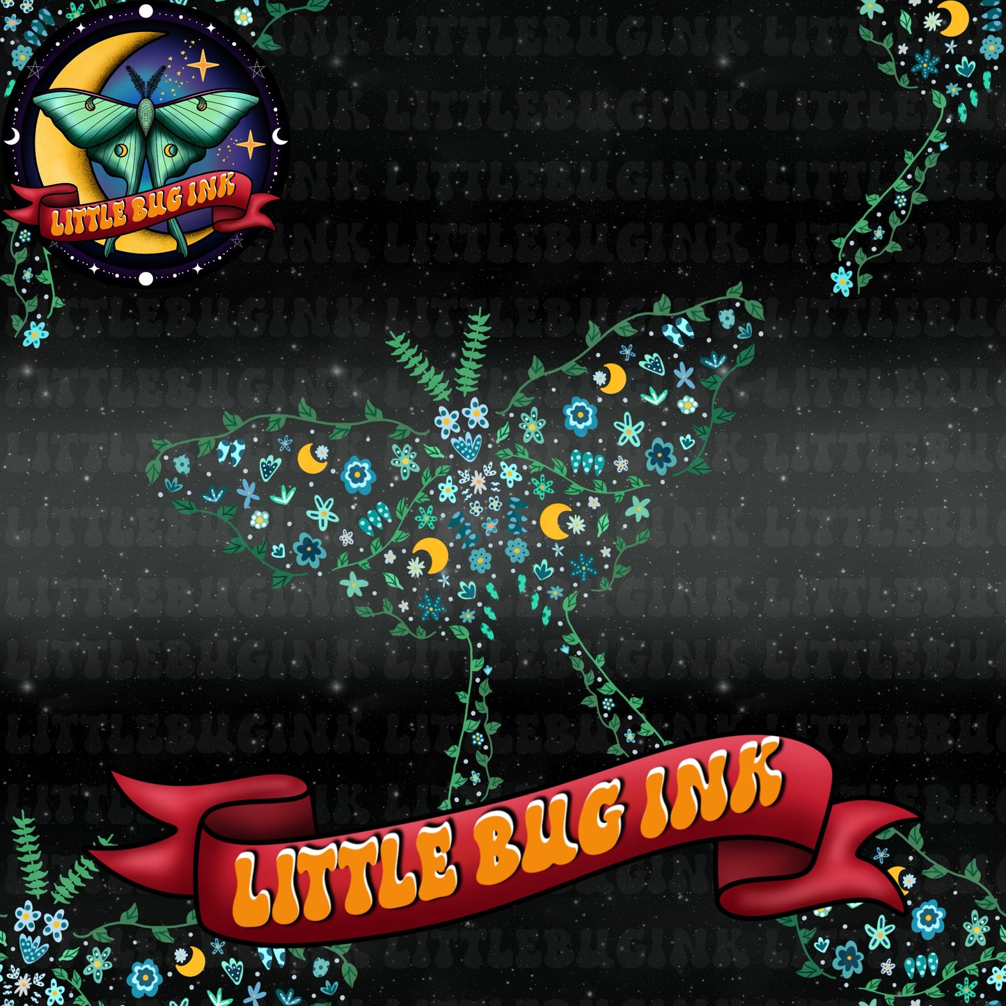 Floral moth exclusive colourways