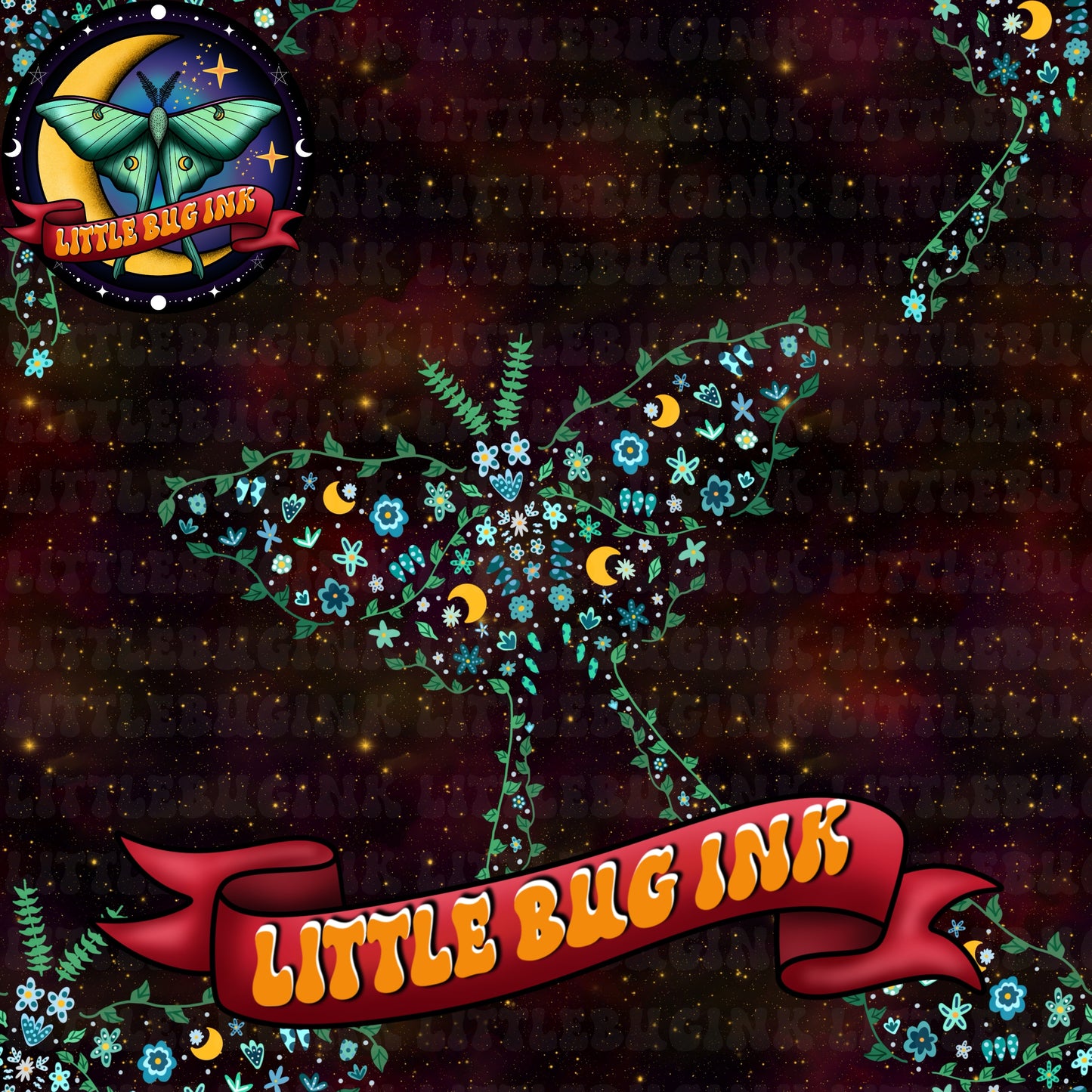 Floral moth exclusive colourways