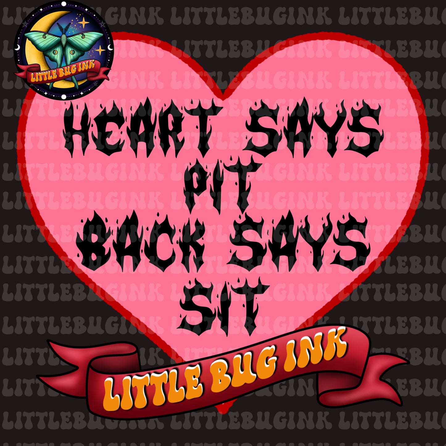 Heart says pit PNG